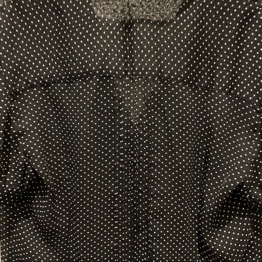 THE limited blouse sheer black Swiss dot top‎ short sleeve ruffle neck. Size M - Picture 7 of 7